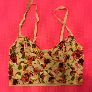 Free People Floral Velvet Crop Bralette